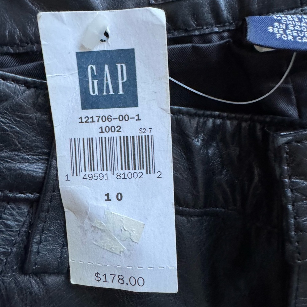 New Gap black 100% leather bootcut pants 10 - Picture 3 of 8